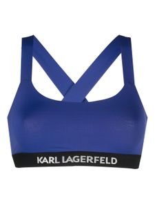 Karl Lagerfeld haut bandeau à logo imprimé - Bleu