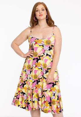 Yoek Jurk met spaghetti bandjes | Zwart | Maat 46/48