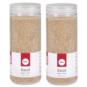 2x Fijn decoratie zand creme 475 ml