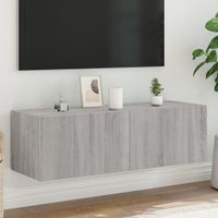 Tv-wandmeubel met LED-verlichting 100x35x31 cm grijs sonoma - thumbnail