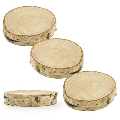 Partydeco Boomschijfjes - 100x stuks - hout - bruiloft - naamkaartjes/plaatskaartjes