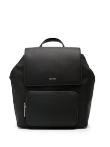 Calvin Klein sac à dos en cuir artificiel à logo - Noir