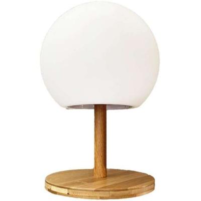 LUMISKY - Tafellamp - draadloos - uitschuifbare bamboe voet - H28cm - warm wit / wit LED LUNY