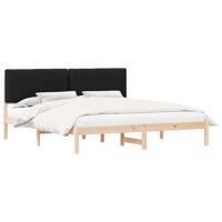 Bedframe met Gevoerd Hoofdgedeelte Zwart 180 x 200 cm