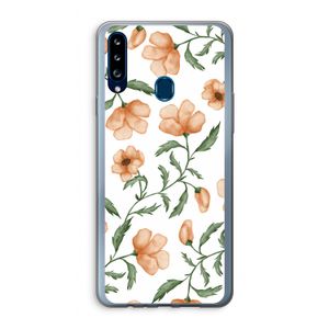 Peachy flowers: Samsung Galaxy A20s Transparant Hoesje