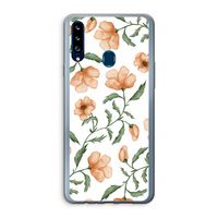 Peachy flowers: Samsung Galaxy A20s Transparant Hoesje