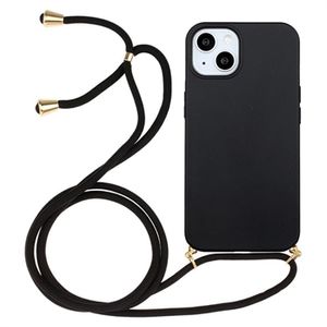 iPhone 15 TPU Hoesje met Lanyard - Zwart