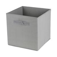 Opbergmand/kastmand Square Box - karton/kunststof - 29 liter - betongrijs - 31 x 31 x 31 cm   -
