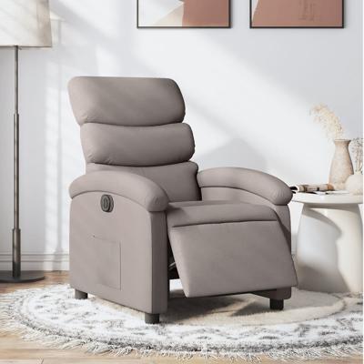 Fauteuil verstelbaar elektrisch stof taupe