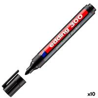 Permanente markeerstift Edding 300 Zwart (10 Stuks)