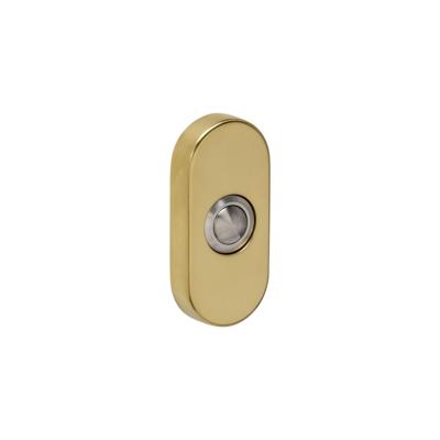 Intersteel deurbel ovaal 65x30x10mm verdekt - PVD messingkleur