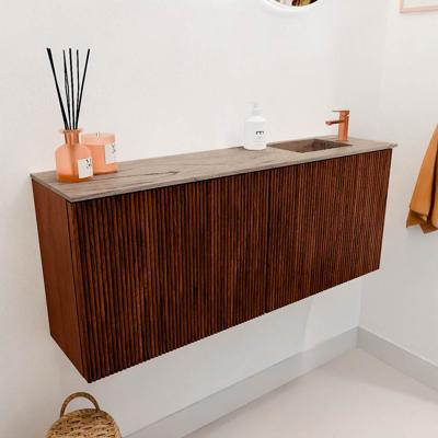 Toiletmeubel Mondiaz Joya Dlux | 100 cm | Meubelkleur Ruby | Faye wastafel Arena Wasbak Rechts | 1 kraangat
