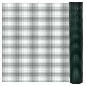 VidaXL Kippengaas 25x1 m gegalvaniseerd staal met pvc-coating groen