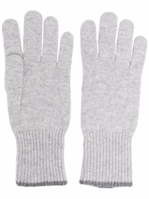 Brunello Cucinelli gants en maille - Gris