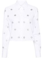 MSGM chemise en coton à ornements strassés - Blanc