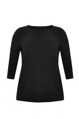 Yoek Recht shirt 3/4 mouwen | Zwart | Maat XXL