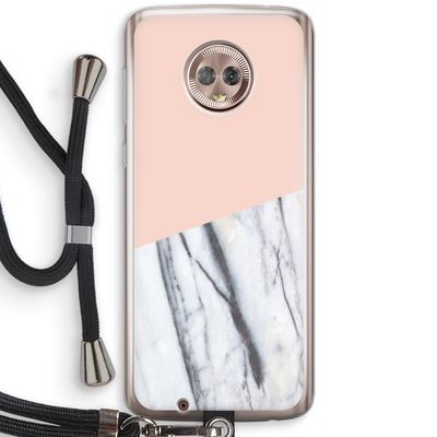 A touch of peach: Motorola Moto G6 Transparant Hoesje met koord