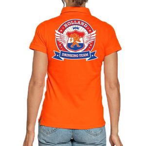 Holland Drinking Team poloshirt oranje voor dames