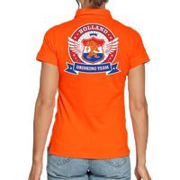 Holland Drinking Team poloshirt oranje voor dames - thumbnail