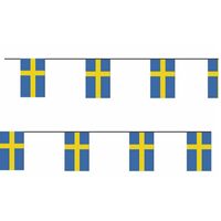 2x Papieren vlaggenlijn Zweden landen decoratie   -