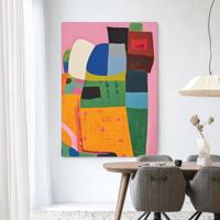 Urban Cotton Wandkleed 'Fields Of Colour' 110 x 145cm in Frame - black
