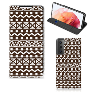 Samsung Galaxy S21 Hoesje met Magneet Aztec Brown