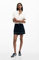 Jacquard denim rok - BLUE - XL