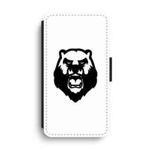 Angry Bear (white): iPhone XS Max Flip Hoesje
