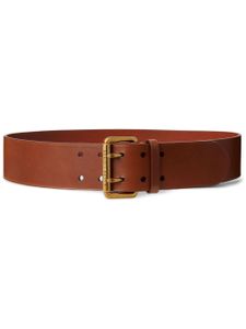 Ralph Lauren Collection ceinture en cuir à logo gravé - Marron