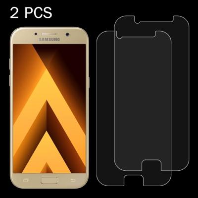 2 stuks voor Galaxy A7 (2017) / A720 0 26 mm 9H oppervlaktehardheid 2.5D explosieveilige gehard glas niet-volledig scherm Film