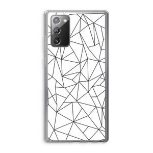 Geometrische lijnen zwart: Samsung Galaxy Note 20 / Note 20 5G Transparant Hoesje