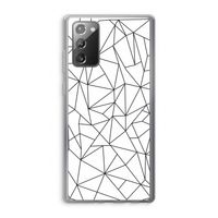 Geometrische lijnen zwart: Samsung Galaxy Note 20 / Note 20 5G Transparant Hoesje