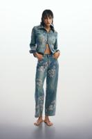 spijkerbroek bloemen - BLUE - 36