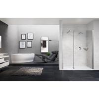 Novellini Young deur voor wand in lijn 157-161cm helder zwart y2gfl157-1h