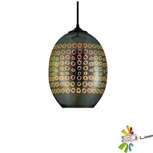 LED Hanglamp 3D - Radus - Ovaal - Chroom Glas - E27