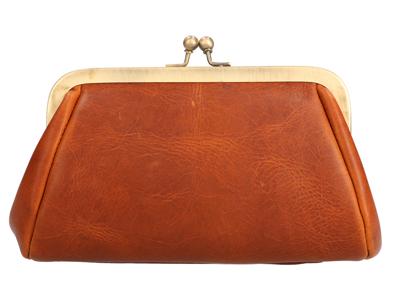 Leather Design Beugel Portemonnee / Beursje Natural Waxy