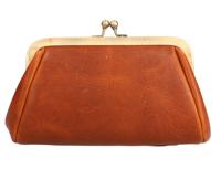 Leather Design Beugel Portemonnee / Beursje Natural Waxy