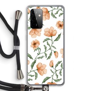 Peachy flowers: Samsung Galaxy A72 5G Transparant Hoesje met koord