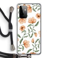 Peachy flowers: Samsung Galaxy A72 5G Transparant Hoesje met koord