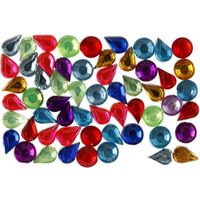 Hobby materiaal glitter steentjes rond en druppel 30x stuks   -