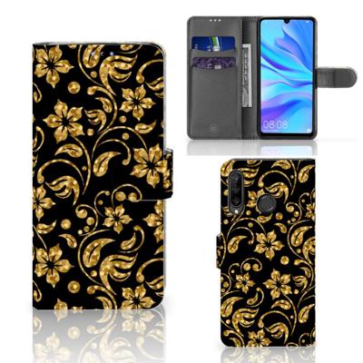 Huawei P30 Lite (2020) Hoesje Gouden Bloemen Huawei P30 Lite (2020) Hoesje Gouden Bloemen