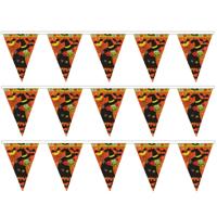 Halloween/Horror thema vlaggetjes - 3x - versiering - plastic - 400 cm - Feestartikelen Horror