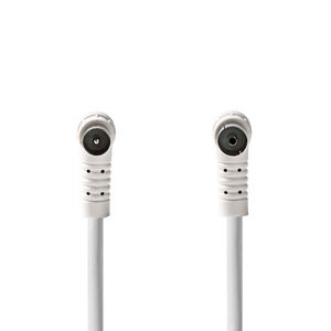 Nedis Coaxkabel | IEC (Coax) Male | IEC (Coax) Female | Vernikkeld | 120 dB | 75 Ohm | Viervoudig Afgeschermd | 1.50 m | Rond | PVC | Wit | Doos -