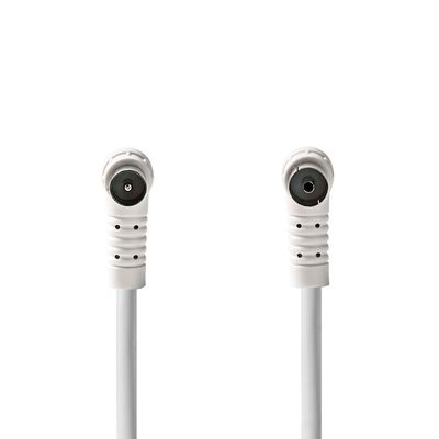 Nedis Coaxkabel | IEC (Coax) Male | IEC (Coax) Female | Vernikkeld | 120 dB | 75 Ohm | Viervoudig Afgeschermd | 1.50 m | Rond | PVC | Wit | Doos -