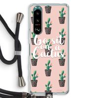 Cactus quote: Sony Xperia 5 III Transparant Hoesje met koord