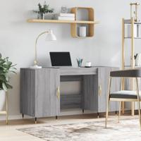 Bureau 140x50x75 cm bewerkt hout grijs sonoma eikenkleurig