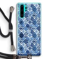 Blauw motief: Huawei P30 Pro Transparant Hoesje met koord