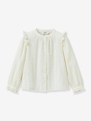 Geborduurde blouse voor meisjes CYRILLUS ecru