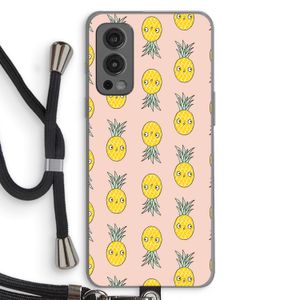 Ananas: OnePlus Nord 2 5G Transparant Hoesje met koord
