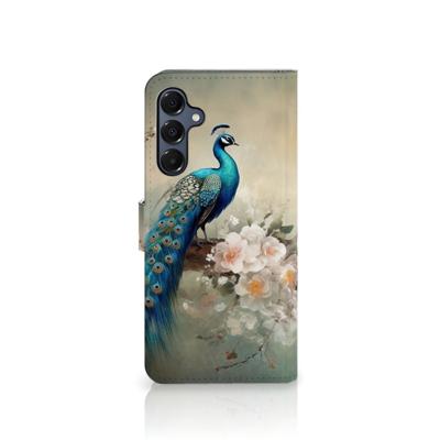 Telefoonhoesje | Met pasjeshouder | voor Samsung Galaxy A16 4G/5G Vintage Pauwen